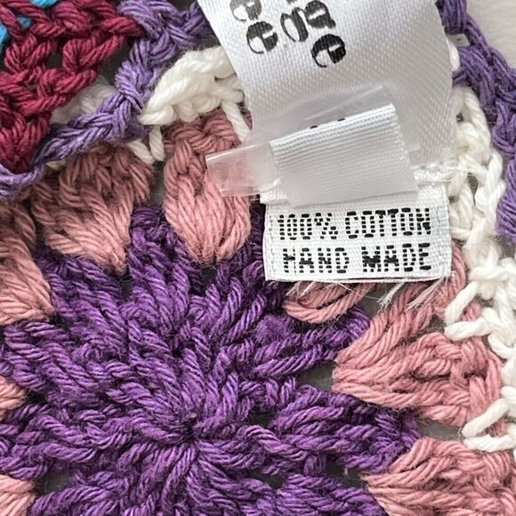 Wild Orange Tree Crochet Handmade Crop Top M Granny Square Boho Cottage Core - Picture 9 of 9